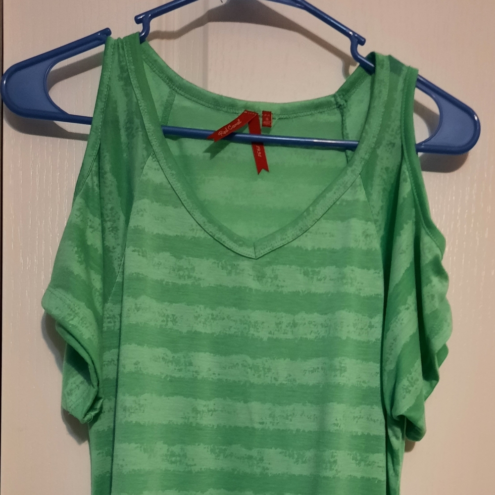 Green Open Shoulder Shirt